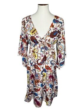 Murval multicolor dress paisley print &  v-neckline size M/L